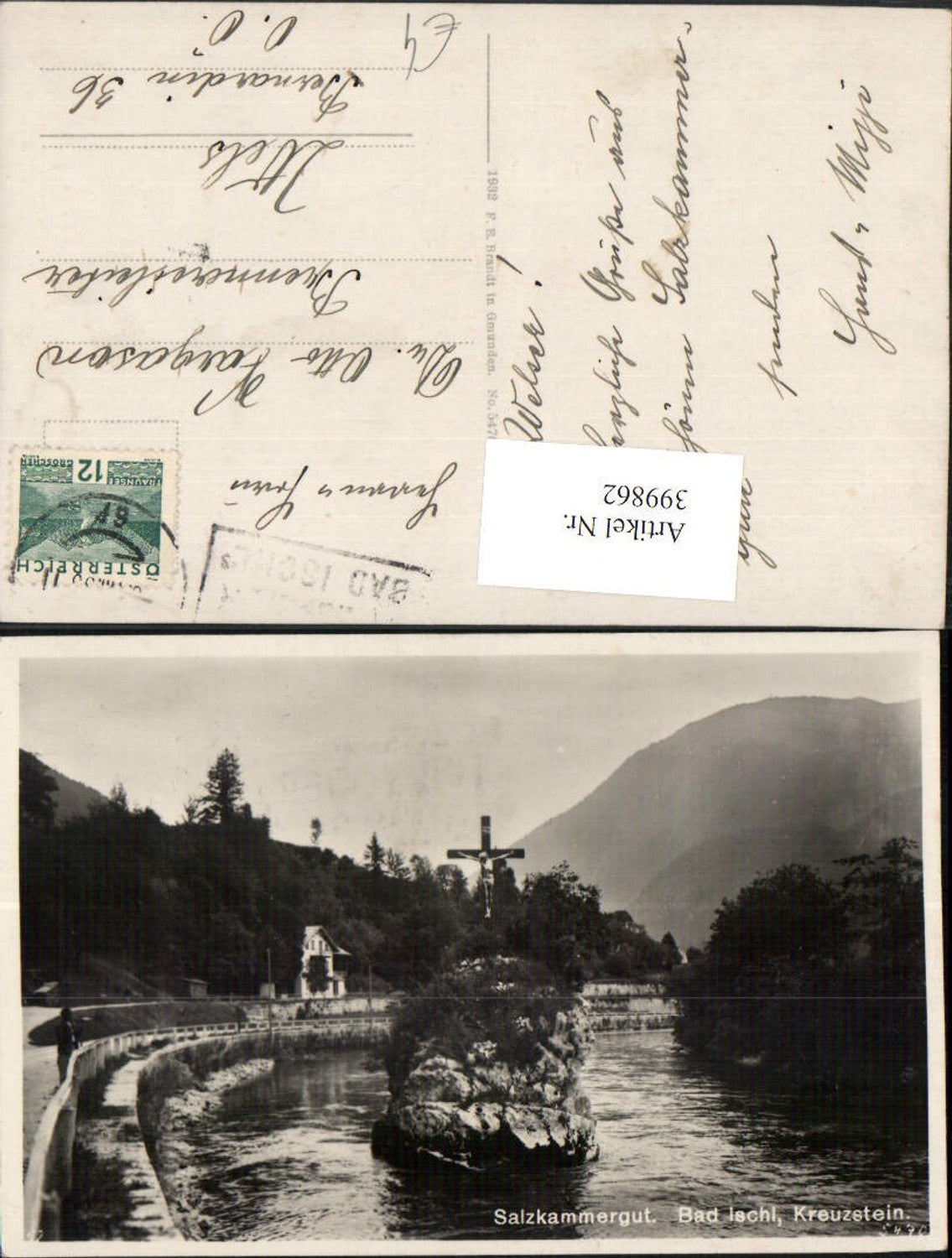 399862,Bad Ischl Kreuzstein Kreuz Fluss