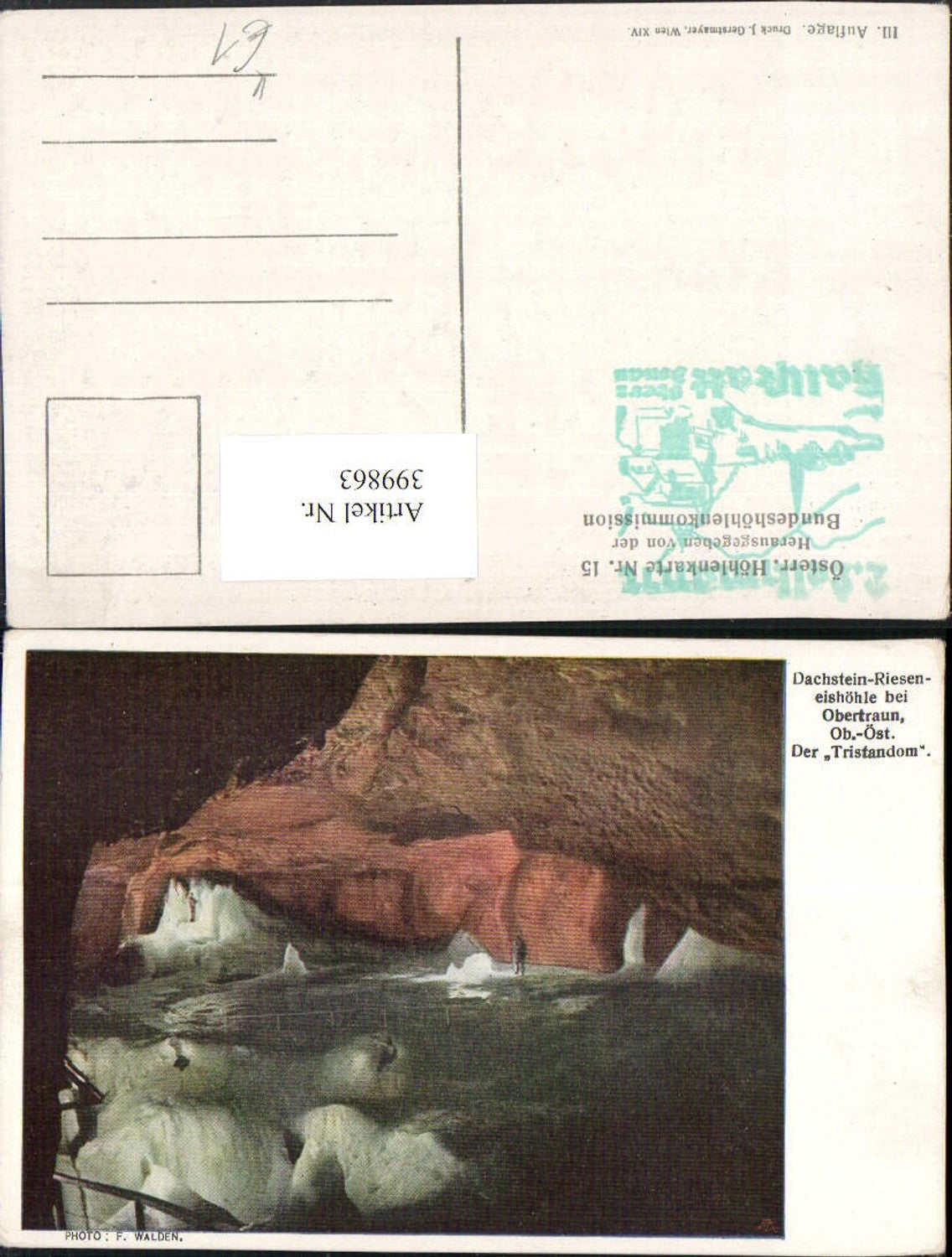 399863,Künstler AK Dachstein-Rieseneishöhle b. Obertraun Tristandom