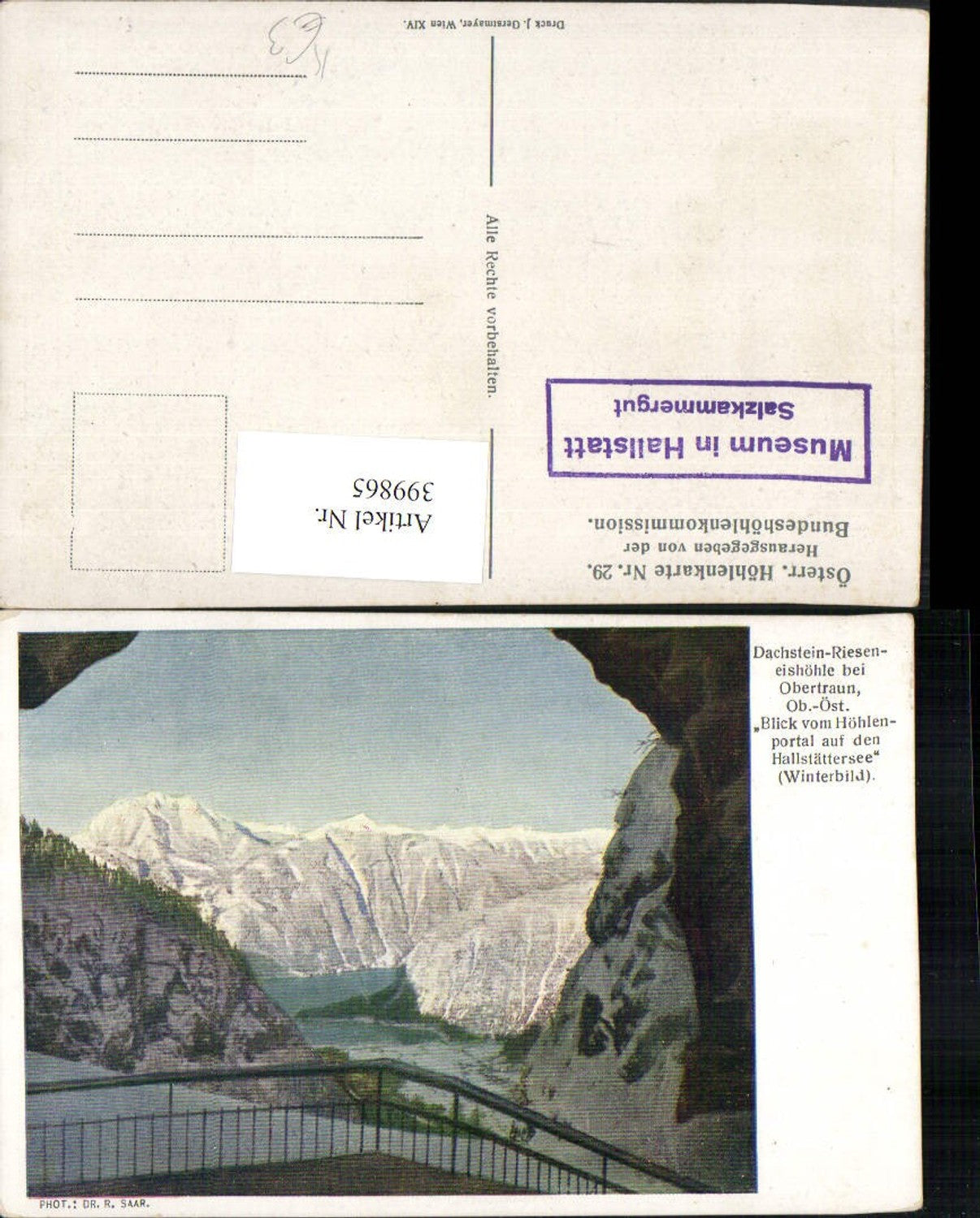 399865,Dachstein-Rieseneishöhle b. Obertraun Blick auf den Hallstättersee Bergkulisse