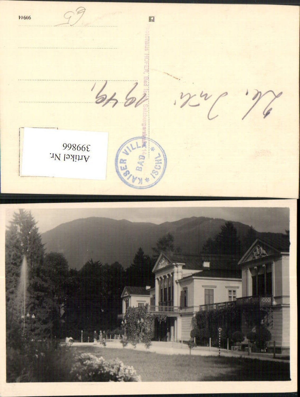 399866,Foto AK Bad Ischl Kaiservilla