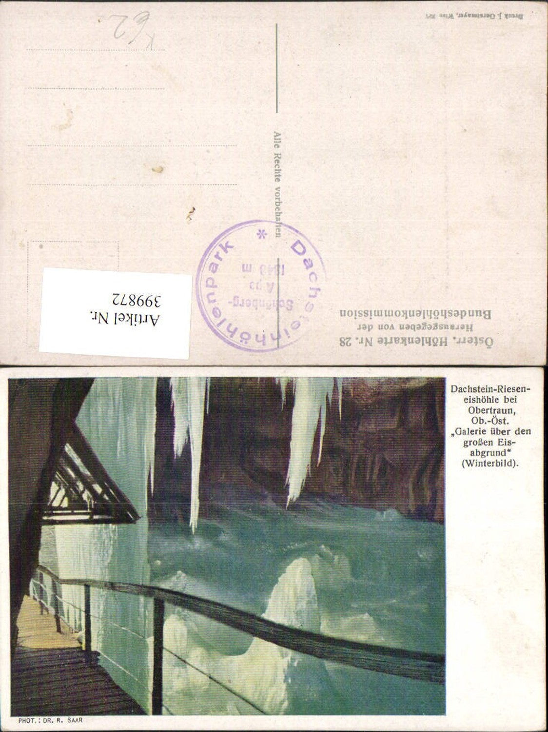 399872,Künstler AK Dachstein-Rieseneishöhle b. Obertraun Eisabgrund Galerie
