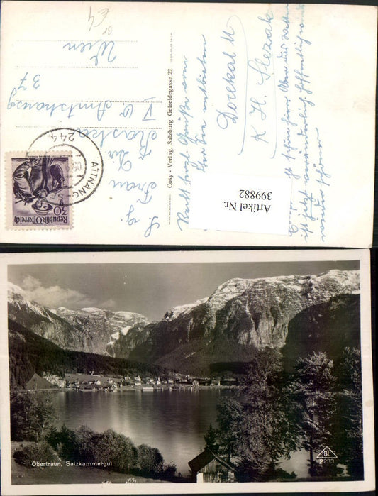 399882,Obertraun Totale Bergkulisse Bahnpost Zug 244 Attnang – Selzthal