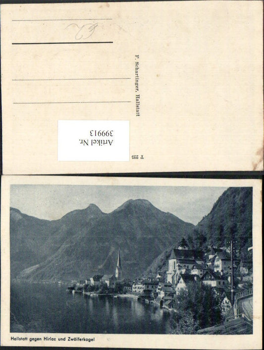 399913,Hallstatt Teilansicht geg. Hirlaz u. Zwölferkogel Bergkulisse