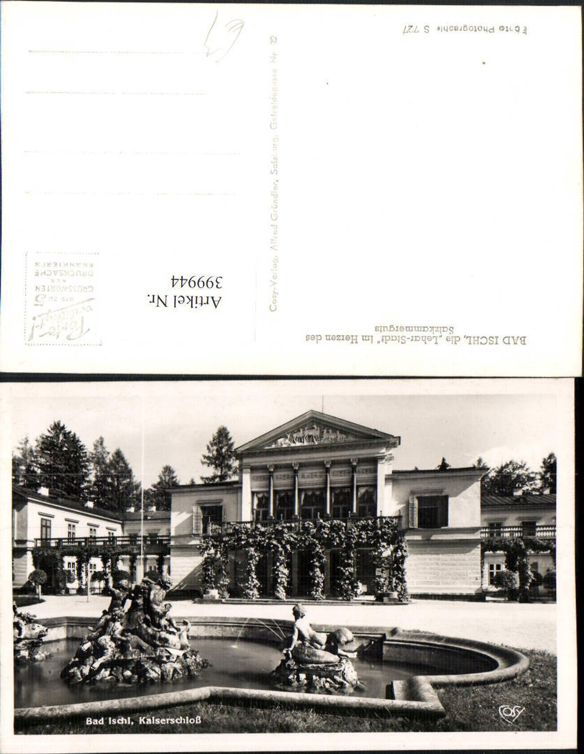 399944,Bad Ischl Kaiserschloss Villa Brunnen pub Cosy