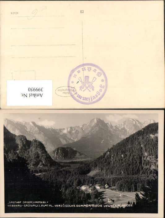399950,Hebenau Grünau im Almtal Gasthof Jagersimmerl Bergkulisse