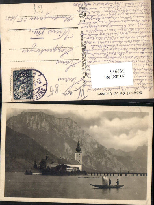 399956,Gmunden Seeschloss Schloss Ort Orth Boot Bergkulisse pub Kilophot 23685