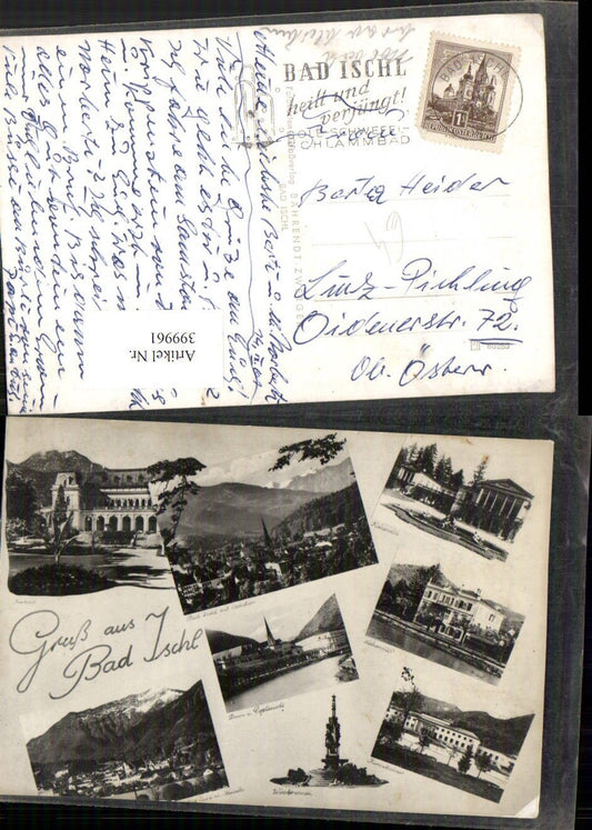 399961,Bad Ischl Totale Kaiservilla Villa Brunnen Esplanade Mehrbildkarte