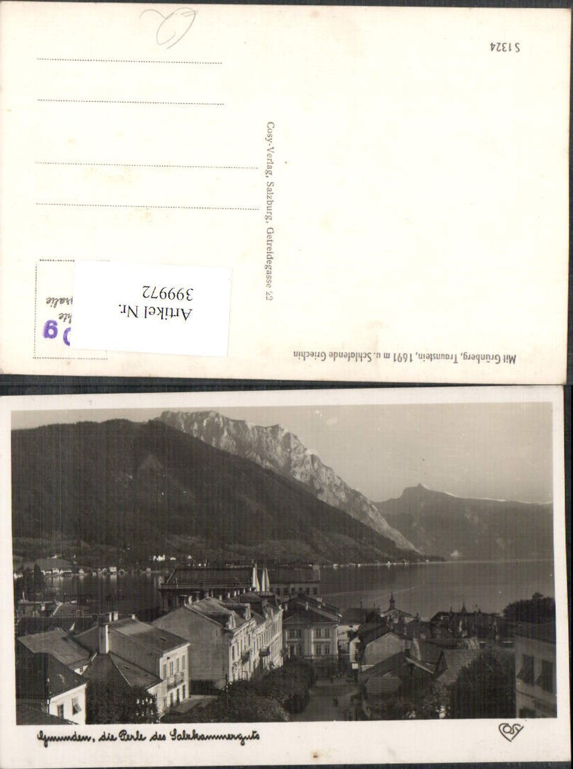 399972,Gmunden Teilansicht Bergkulisse pub Cosy