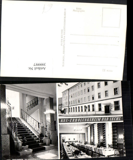 399997,Bad Ischl Erholungsheim Stiegenhaus Speisesaal Mehrbildkarte