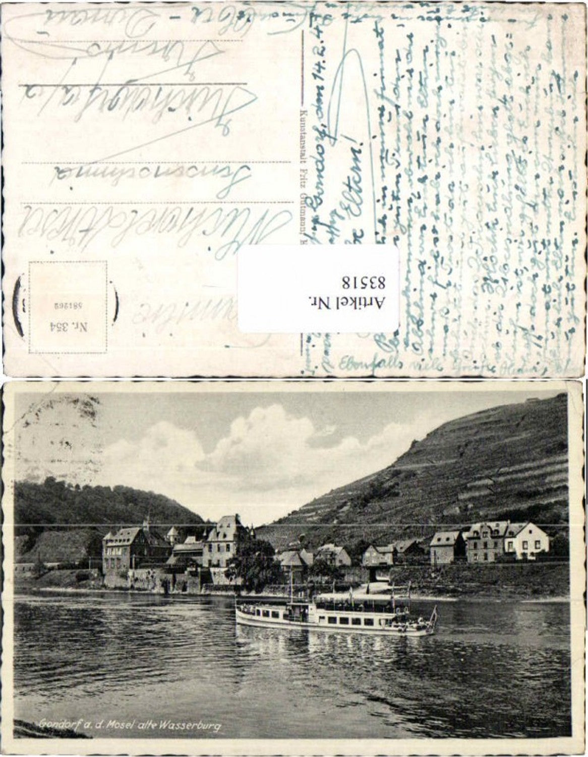 83518,Gondorf a.d. Mosel Wasserburg Dampfer Schiff Boot