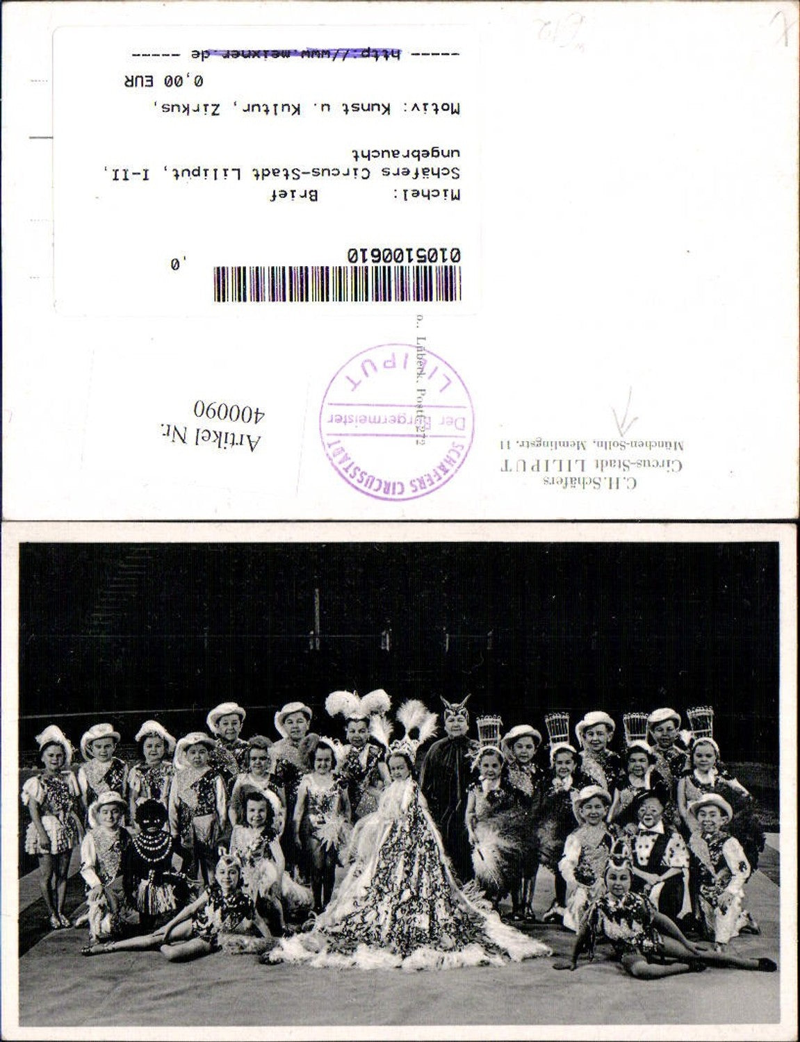400090,C. H. Schäfers Circus-Stadt Liliput München-Solln Zirkus Stempel Der Bürgermeister