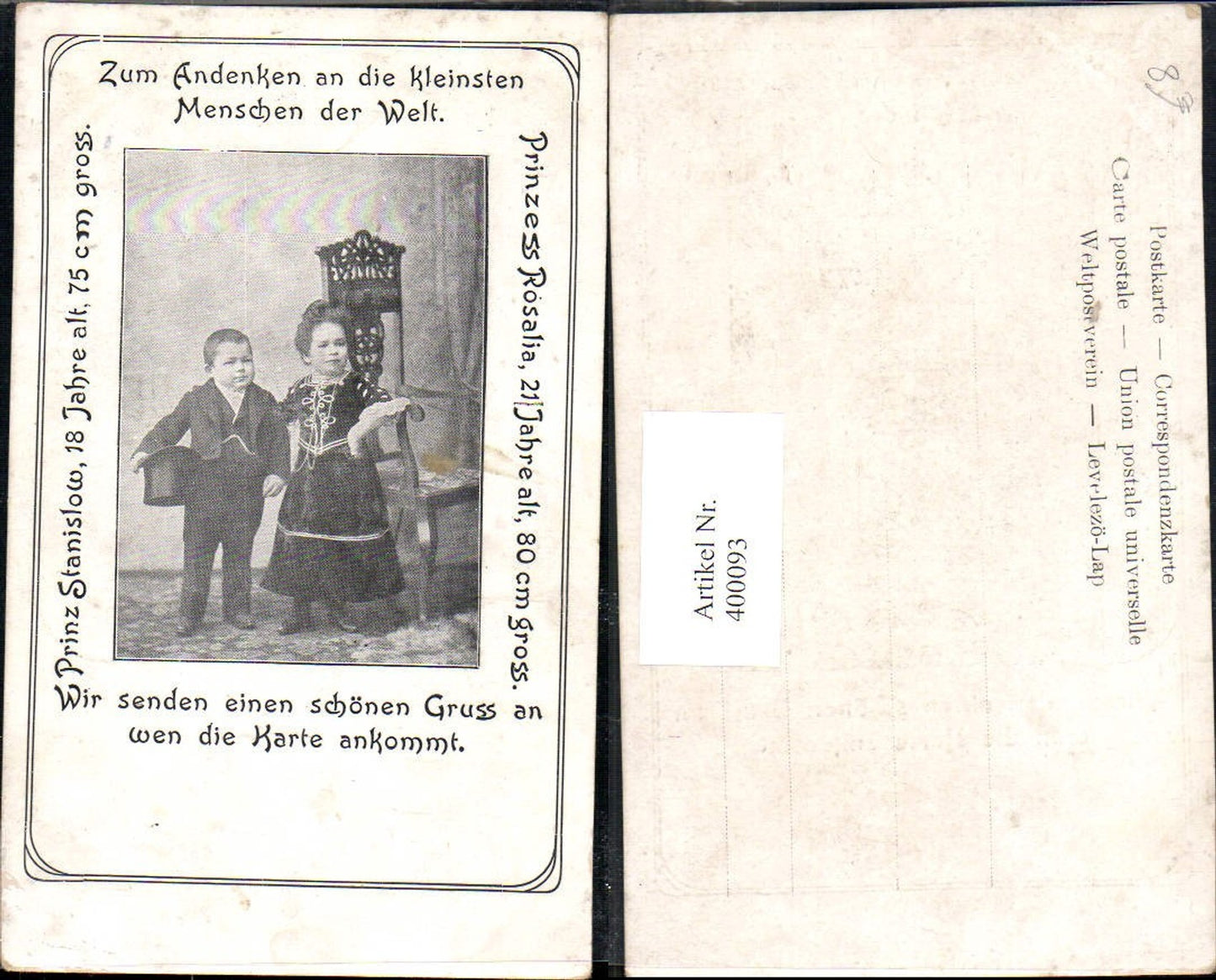 400093,Prinz Stanislow Pinzessin Rosalia Liliputaner