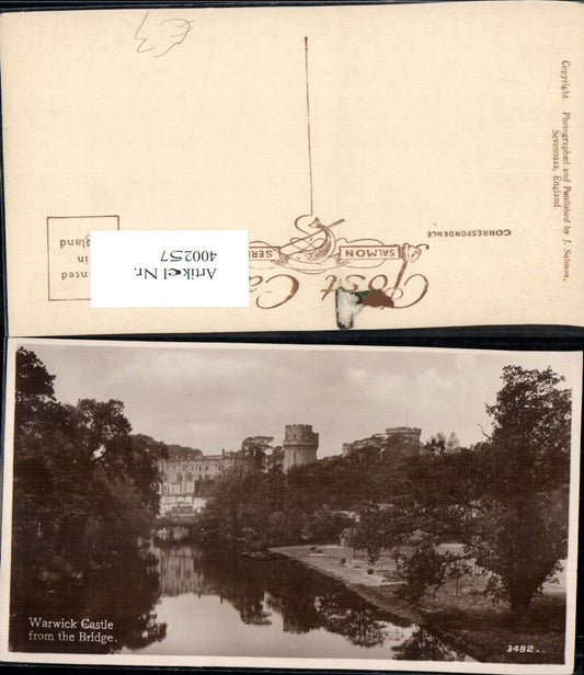 400257,Schloss Warwick Castle from the Bridge