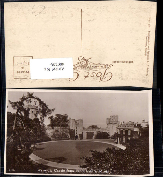 400259,Schloss Warwick Castle Clock from Ethelfledas Mount