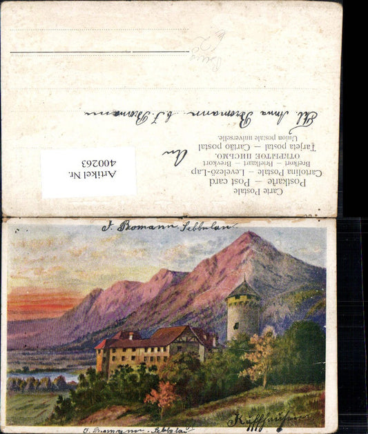 400263,Künstler Ak Burg Landschaft