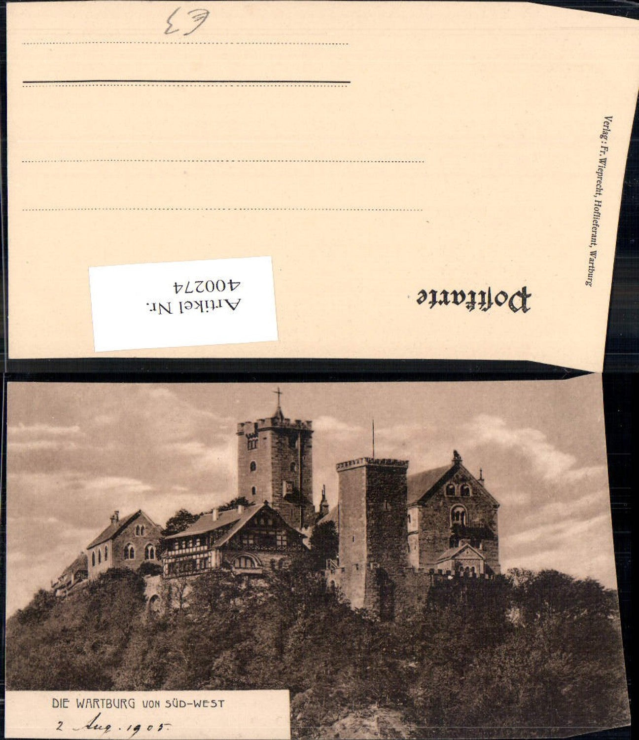 400274,Burg Die Wartburg v. Süd-West