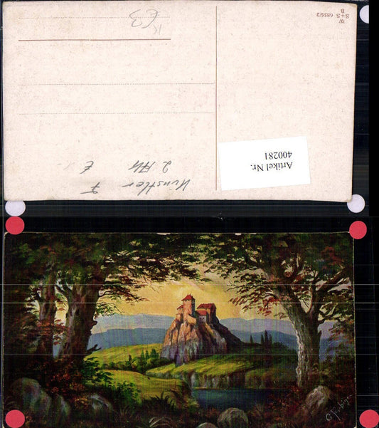 400281,Künstler Ak G. Fiebiger Schloss Burg Landschaft