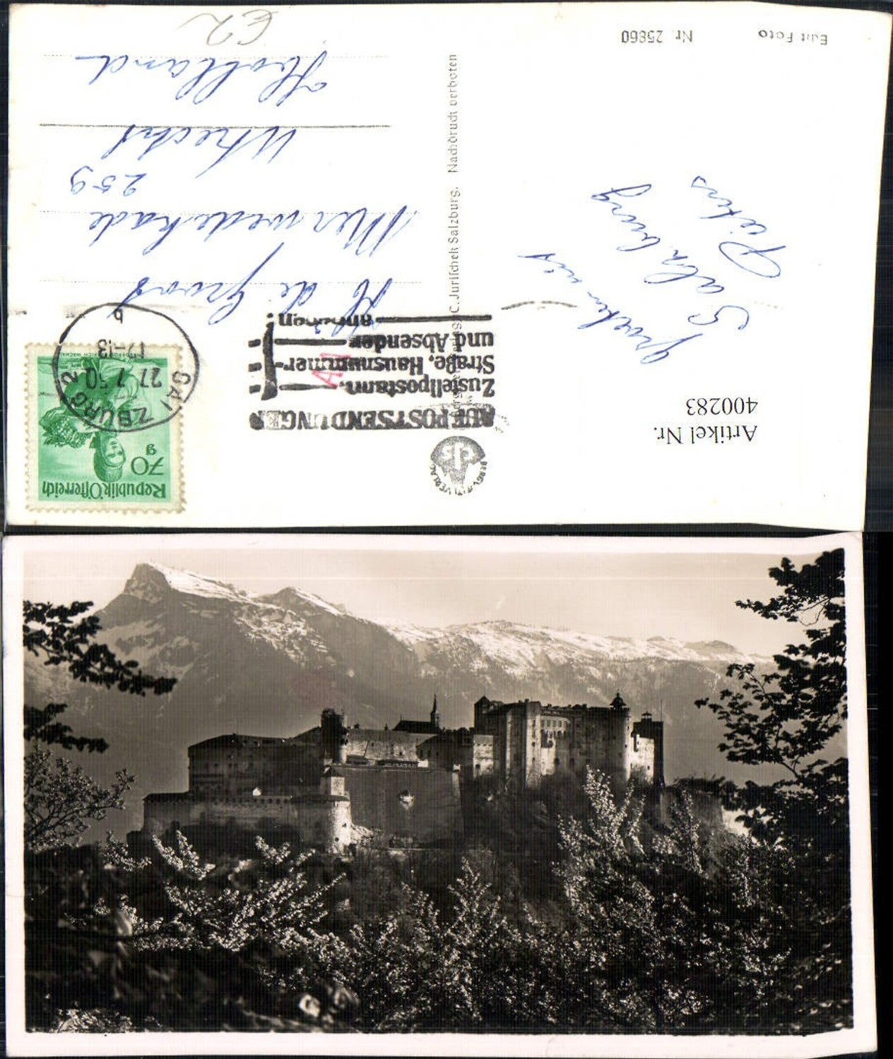 400283,Foto Ak Burg Festung Hohensalzburg Salzburg