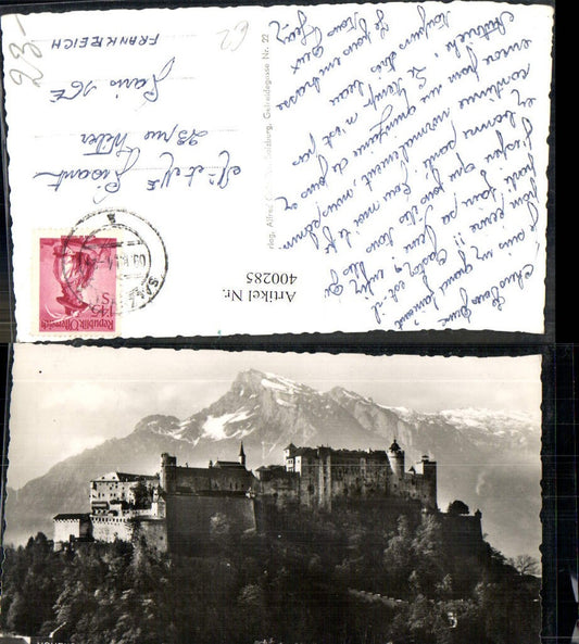 400285,Foto Ak Burg Festung Hohensalzburg Salzburg m. Untersberg