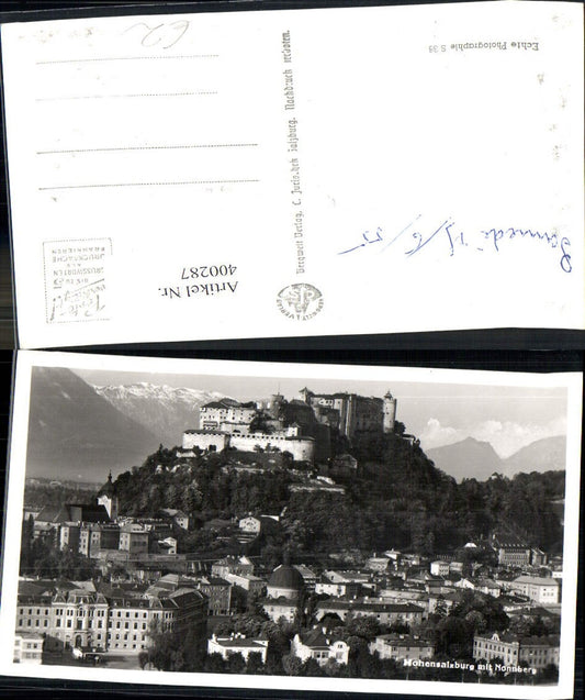 400287,Foto Ak Burg Festung Hohensalzburg m. Nonnberg
