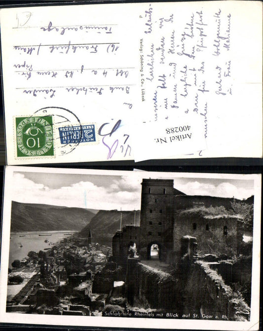 400288,Schloss Schlossruine Rheinfels m. Blick auf St Goar a. Rhein