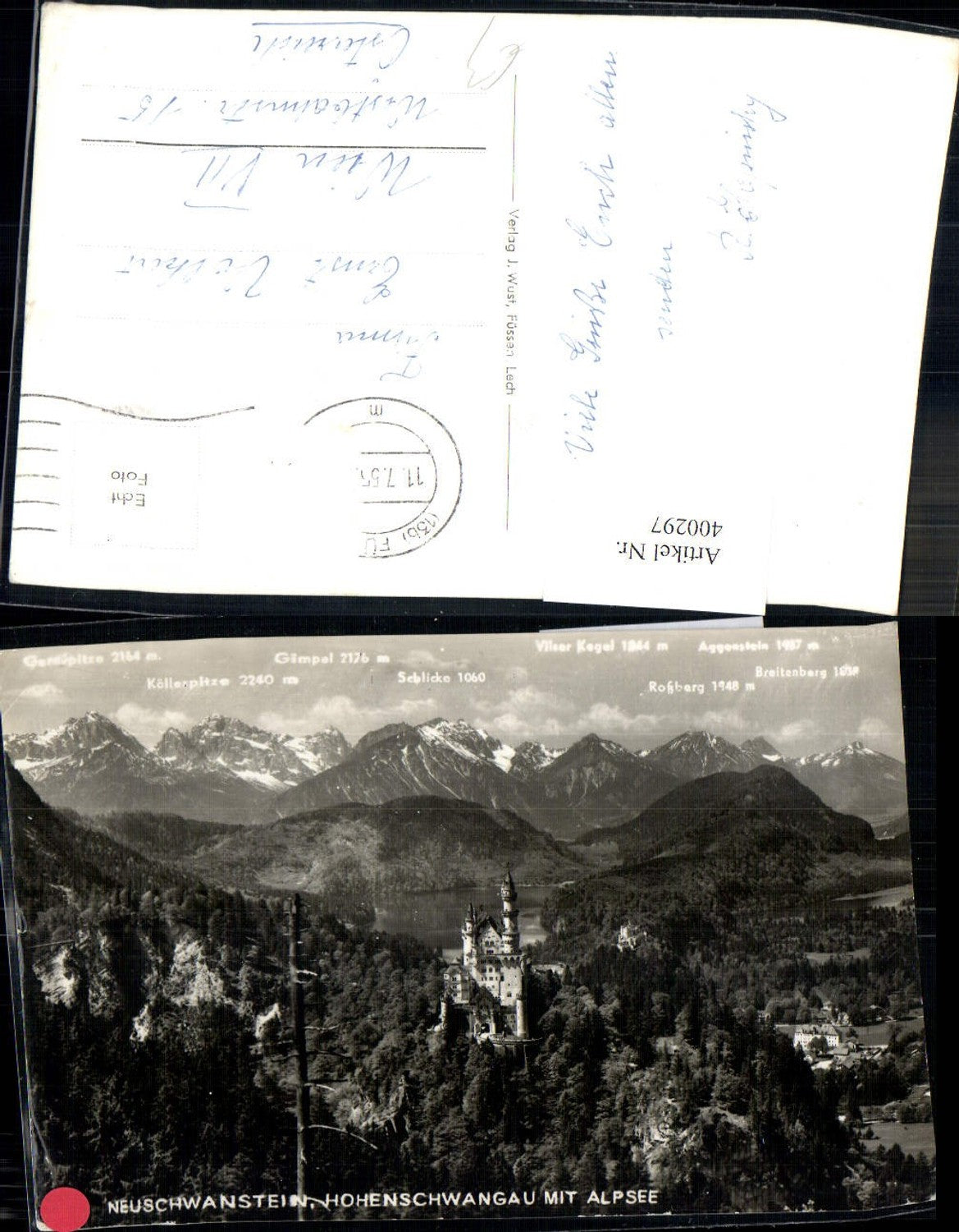 400297,Foto Ak Schloss Neuschwanstein Hohenschwangau m. Alpsee