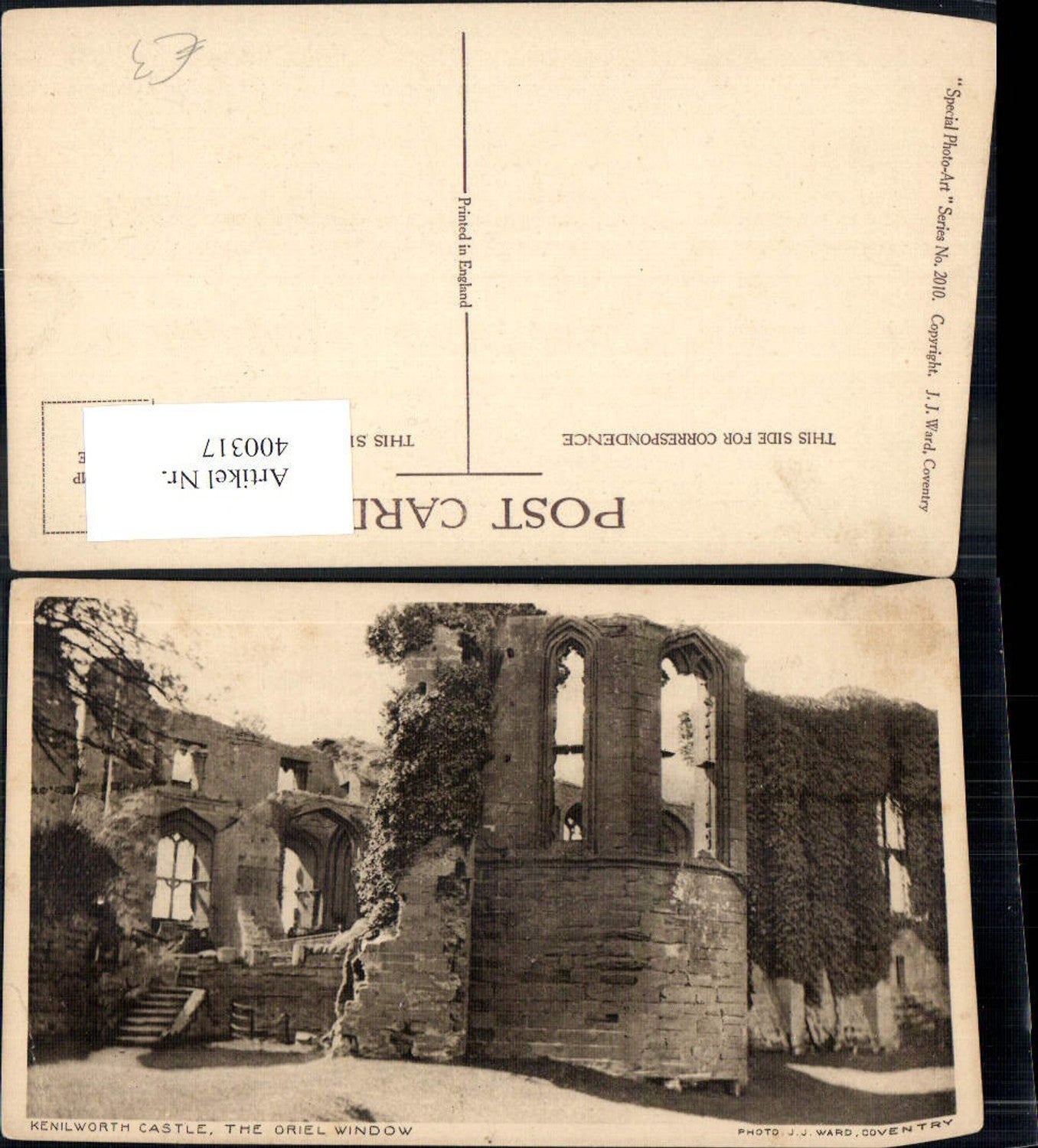 400317,Schloss Kenilworth Castle The Oriel Window Ruine