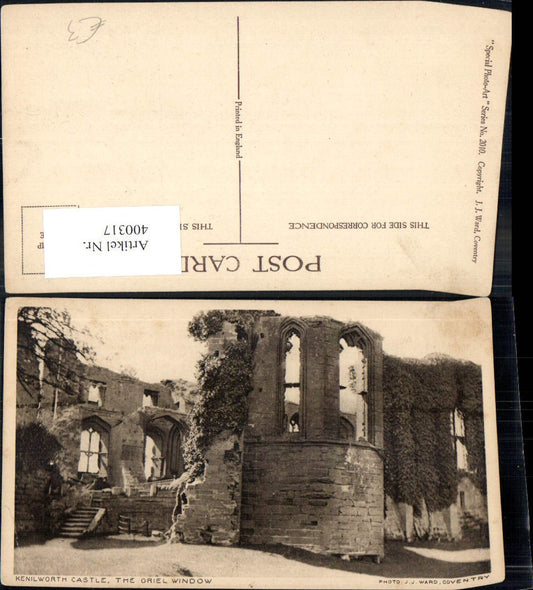 400317,Schloss Kenilworth Castle The Oriel Window Ruine