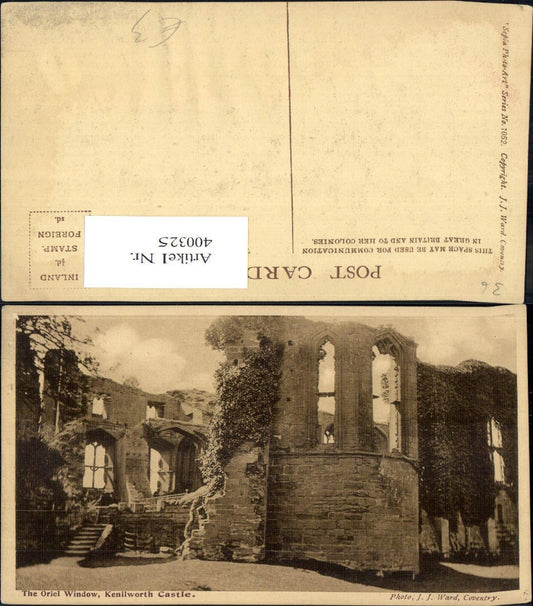 400325,Schloss Kenilworth Castle The Oriel Window Ruine