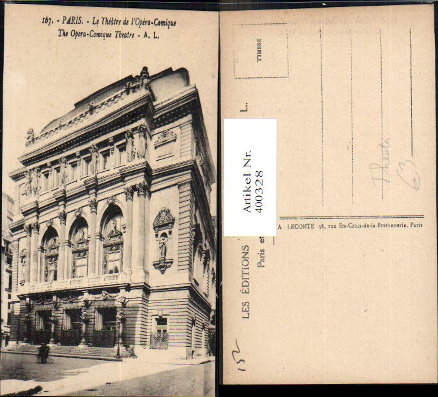 400328,Paris Le Theatre de l Opera Cemique Oper