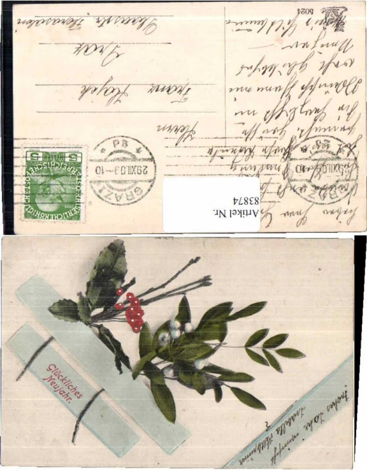 83874,Neujahr Jugendstil Blumen