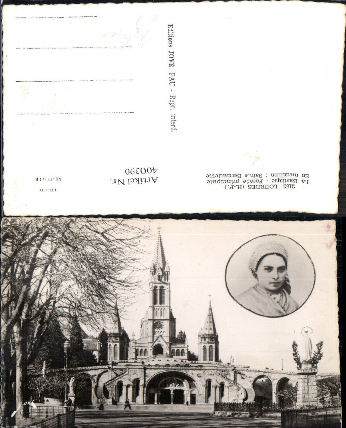 400390,Fotomontage Kirche Lourdes La Basilique En medaillon Heilige