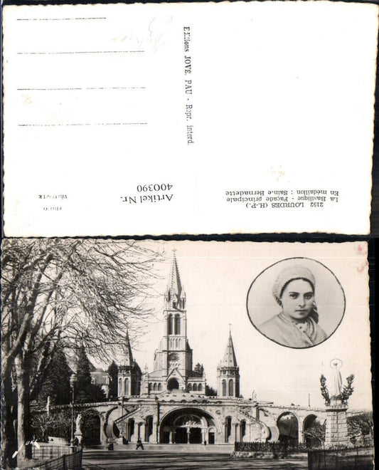 400390,Fotomontage Kirche Lourdes La Basilique En medaillon Heilige