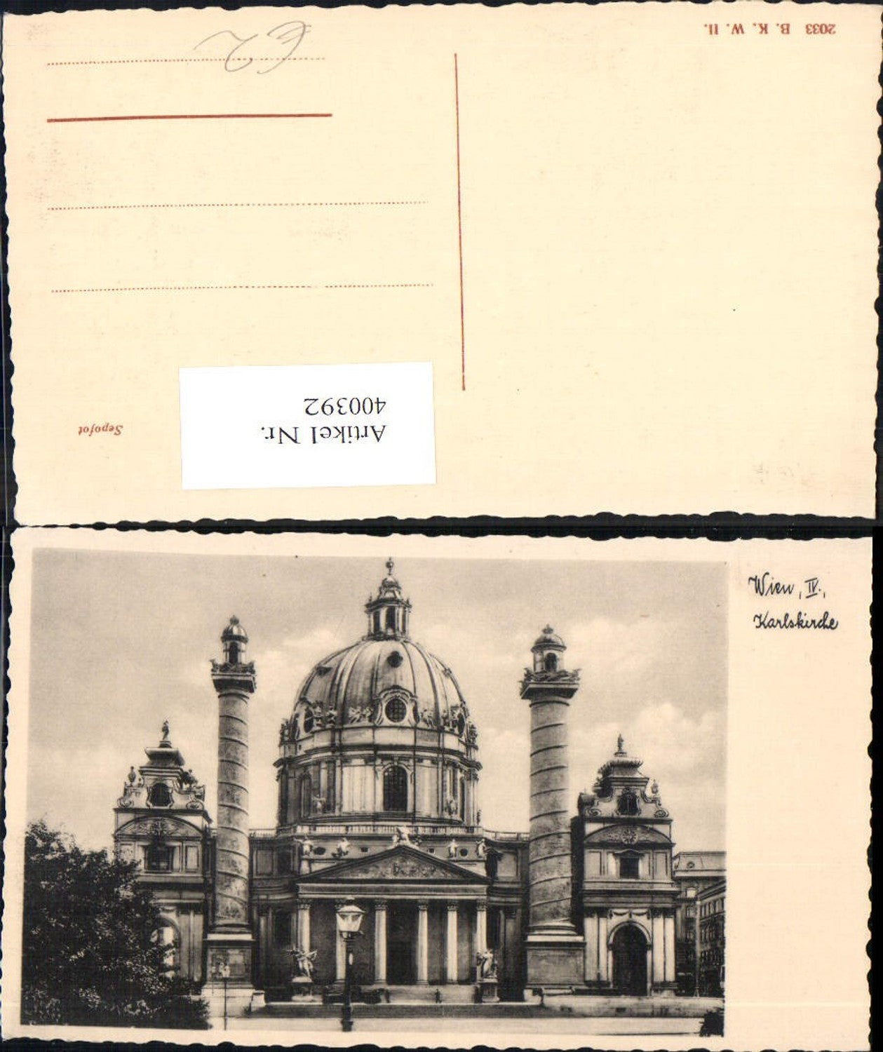 400392,Kirche Wien Karlskirche pub Brüder Kohn 2033