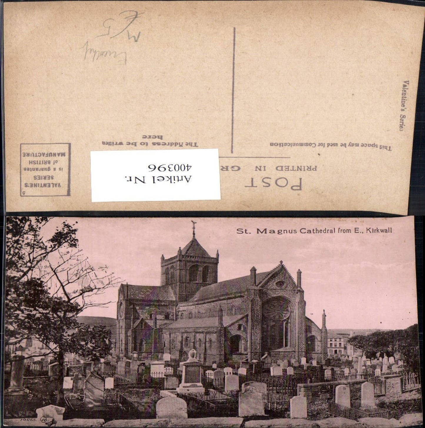 400396,St Magnus Cathedral from E. Kirkwall Kirche m. Friedhof