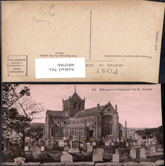 400396,St Magnus Cathedral from E. Kirkwall Kirche m. Friedhof