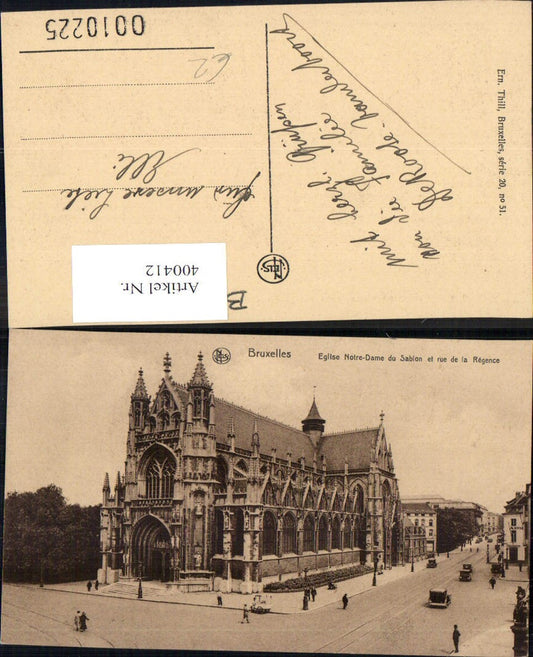 400412,Kirche Bruxelles Brüssel Eglis Notre-Dame du Sablon et rue de la Regence