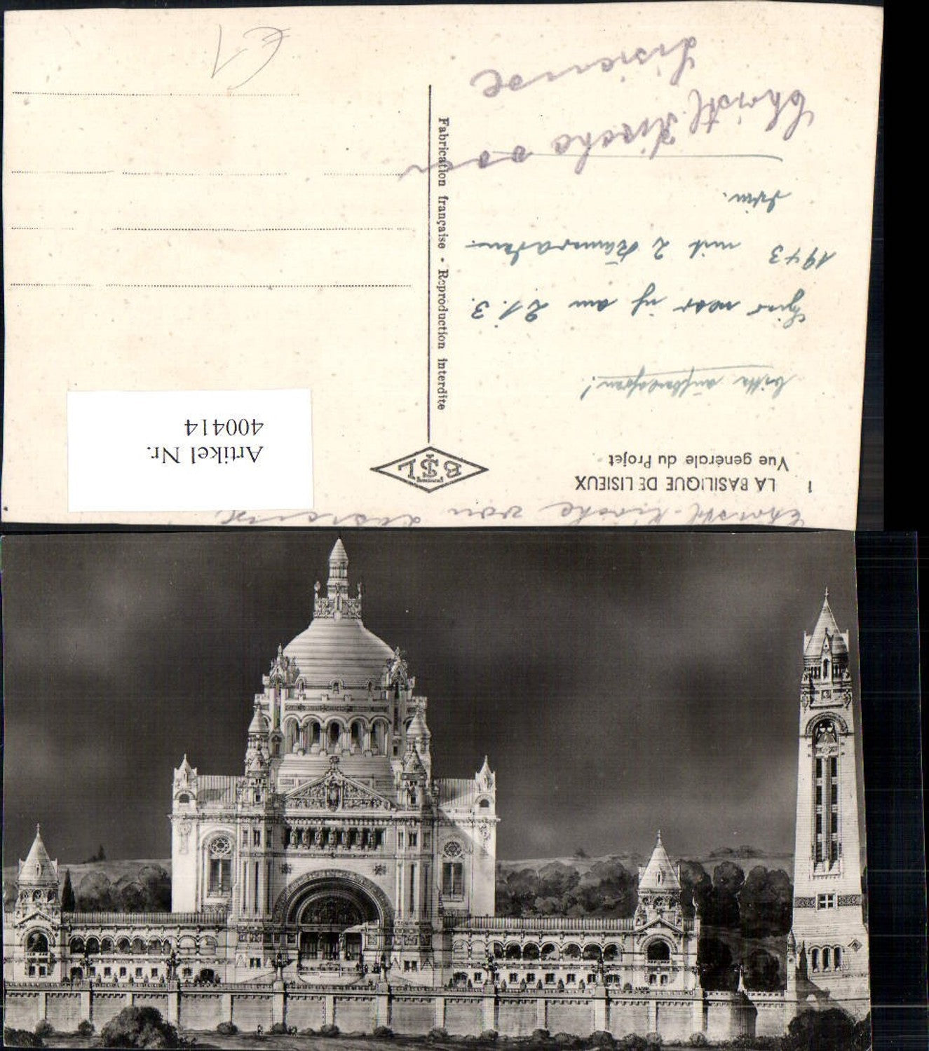 400414,Kirche La Basilique de Lisieux Vue generale du Projet