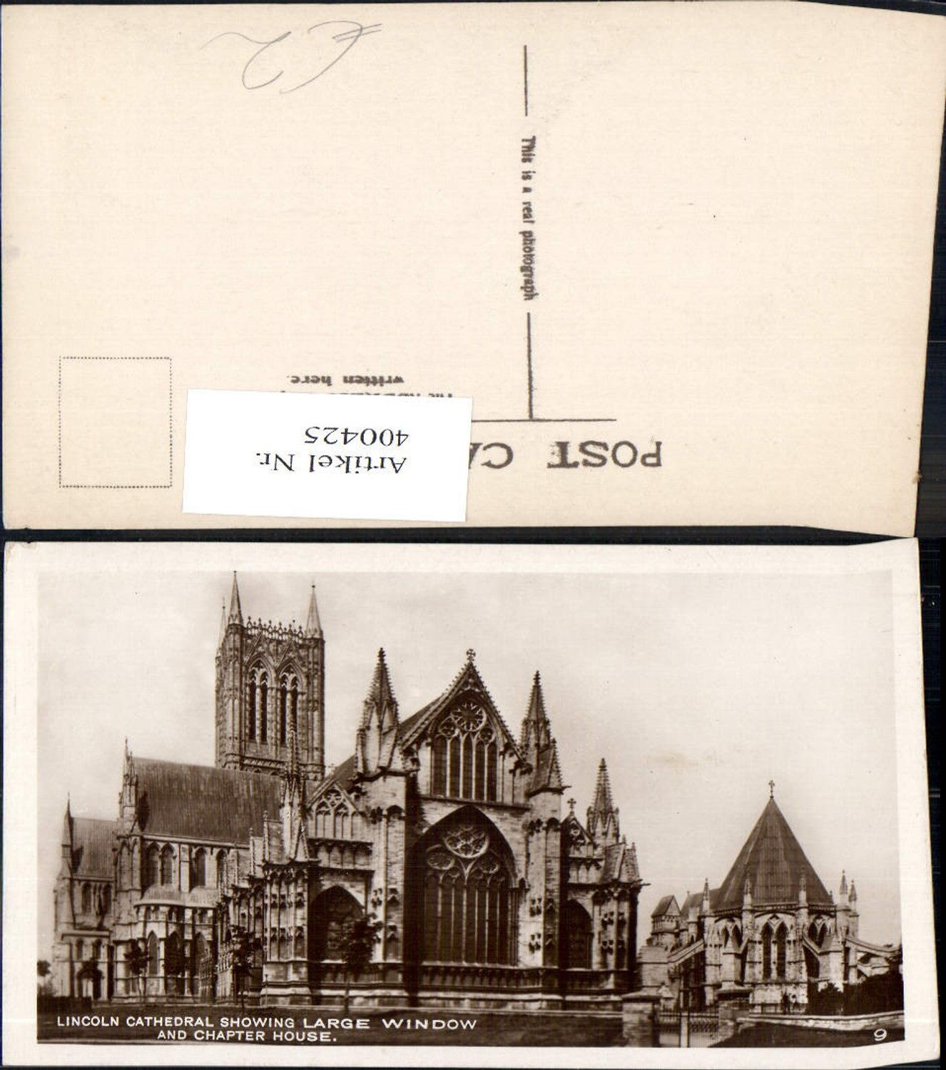 400425,Kirche Lincoln Cathedral showing Large Window and Chapter House
