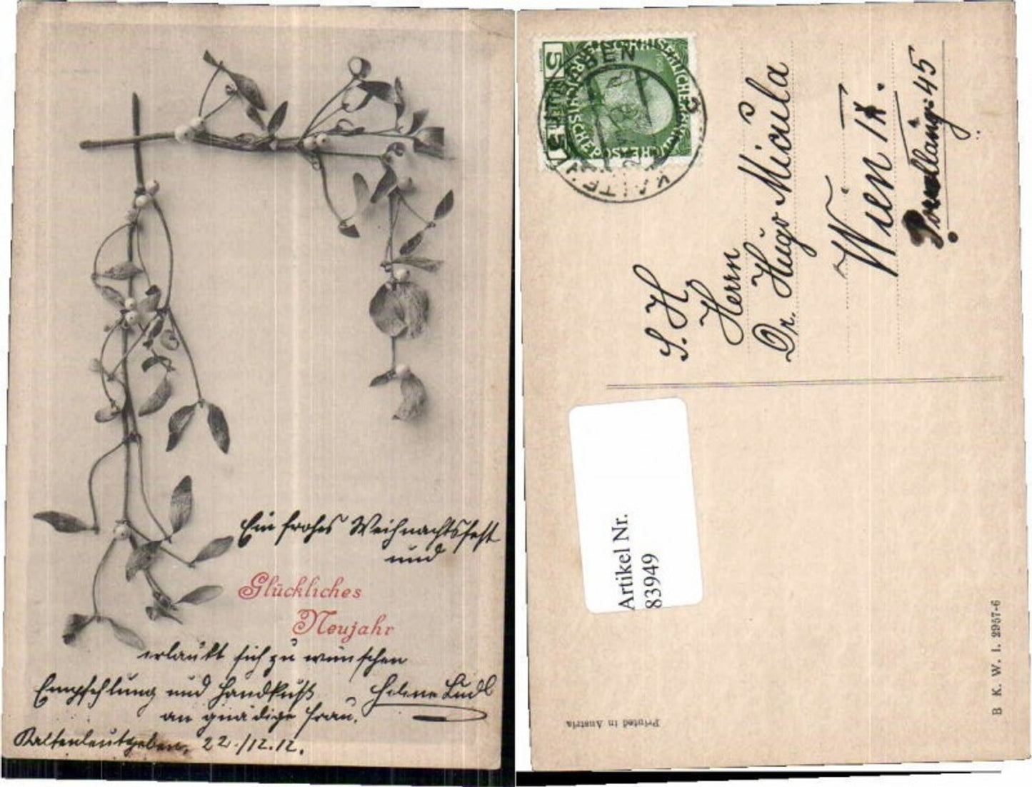 83949,Neujahr B.K.W.I Distel Zweige