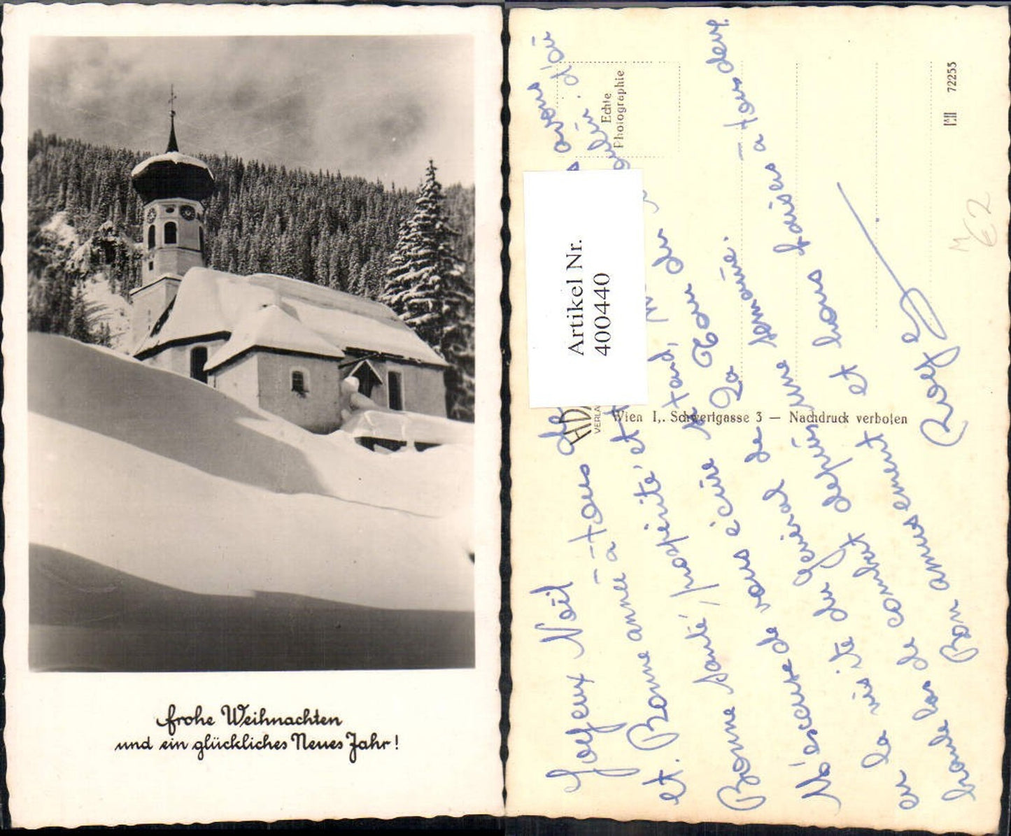 400440,Foto Ak Kirche Bergkirche Winteransicht