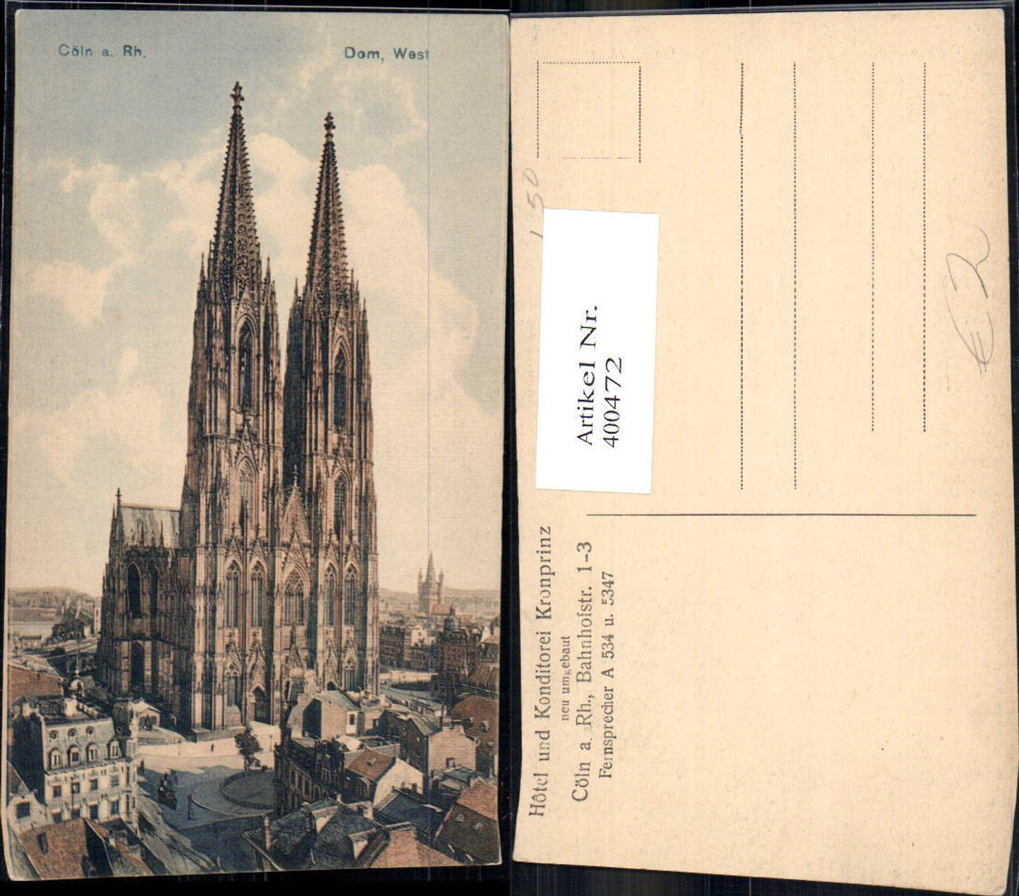 400472,Kirche Cöln Köln a. Rhein Dom West