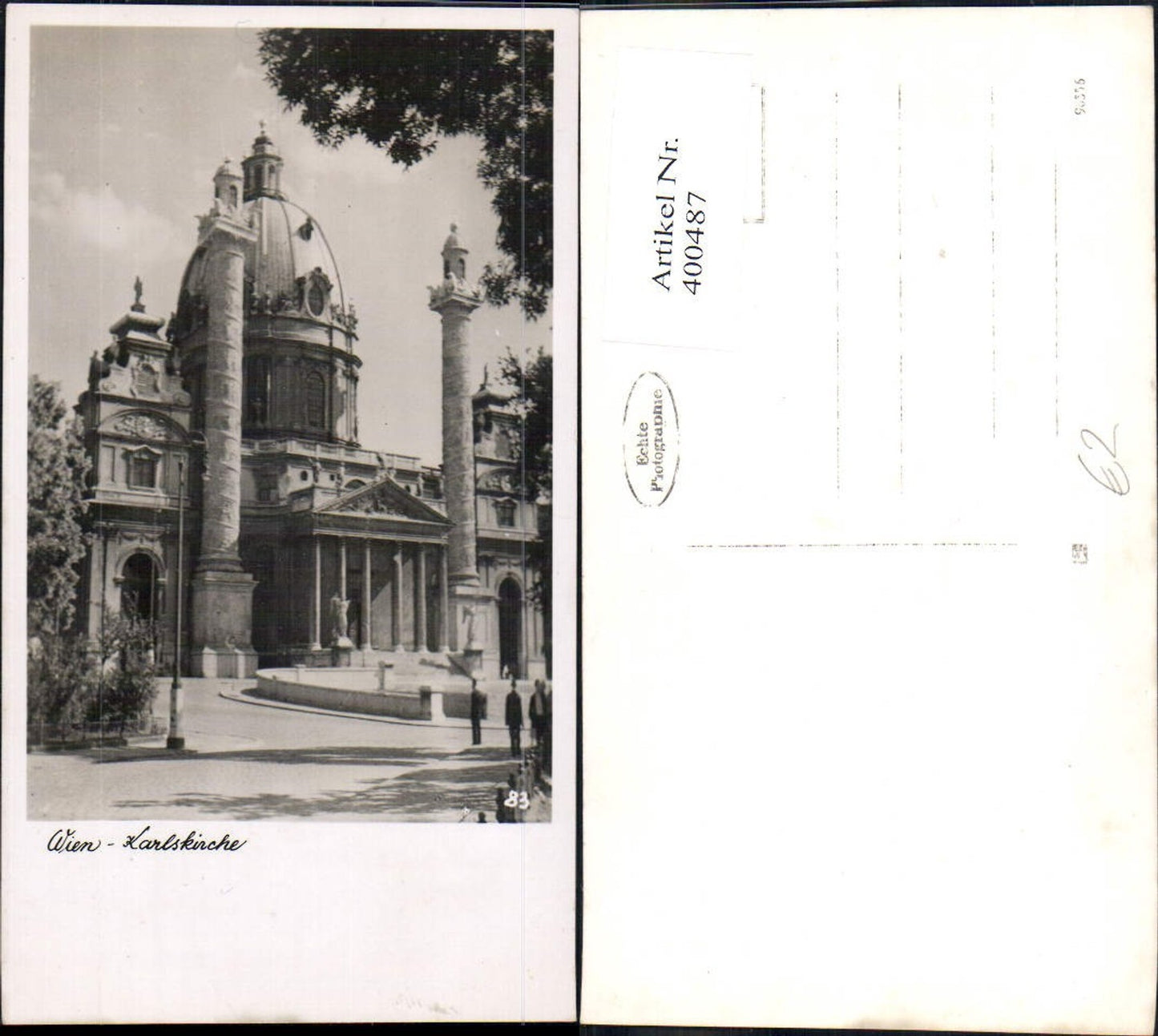 400487,Foto Ak Kirche Wien Karlskirche
