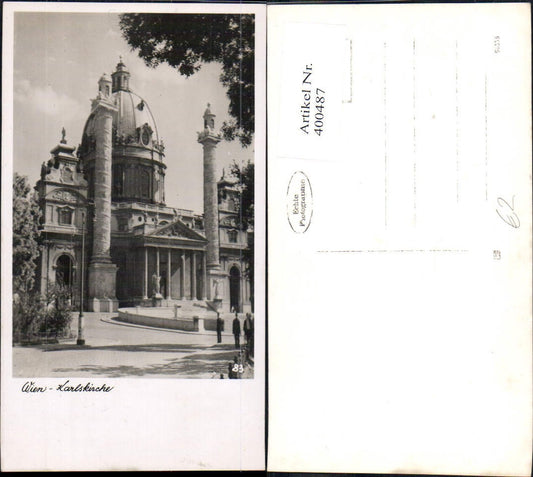 400487,Foto Ak Kirche Wien Karlskirche