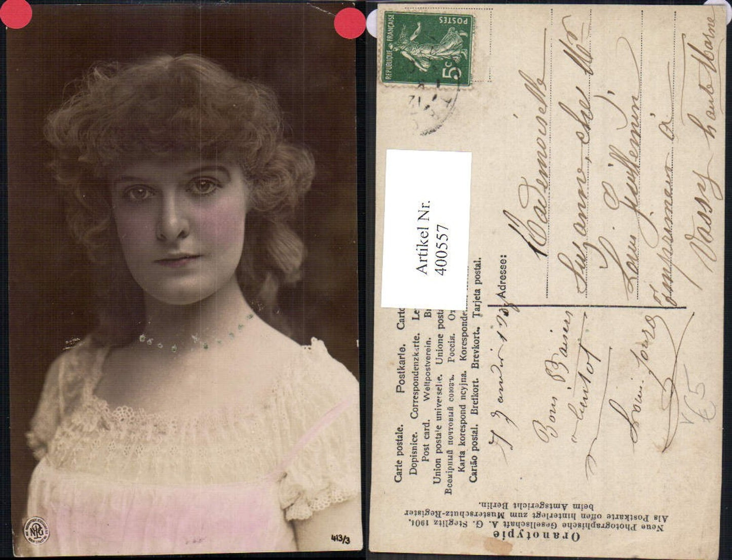 400557,Fotokunst Frau Portrait pub NPG 413/3