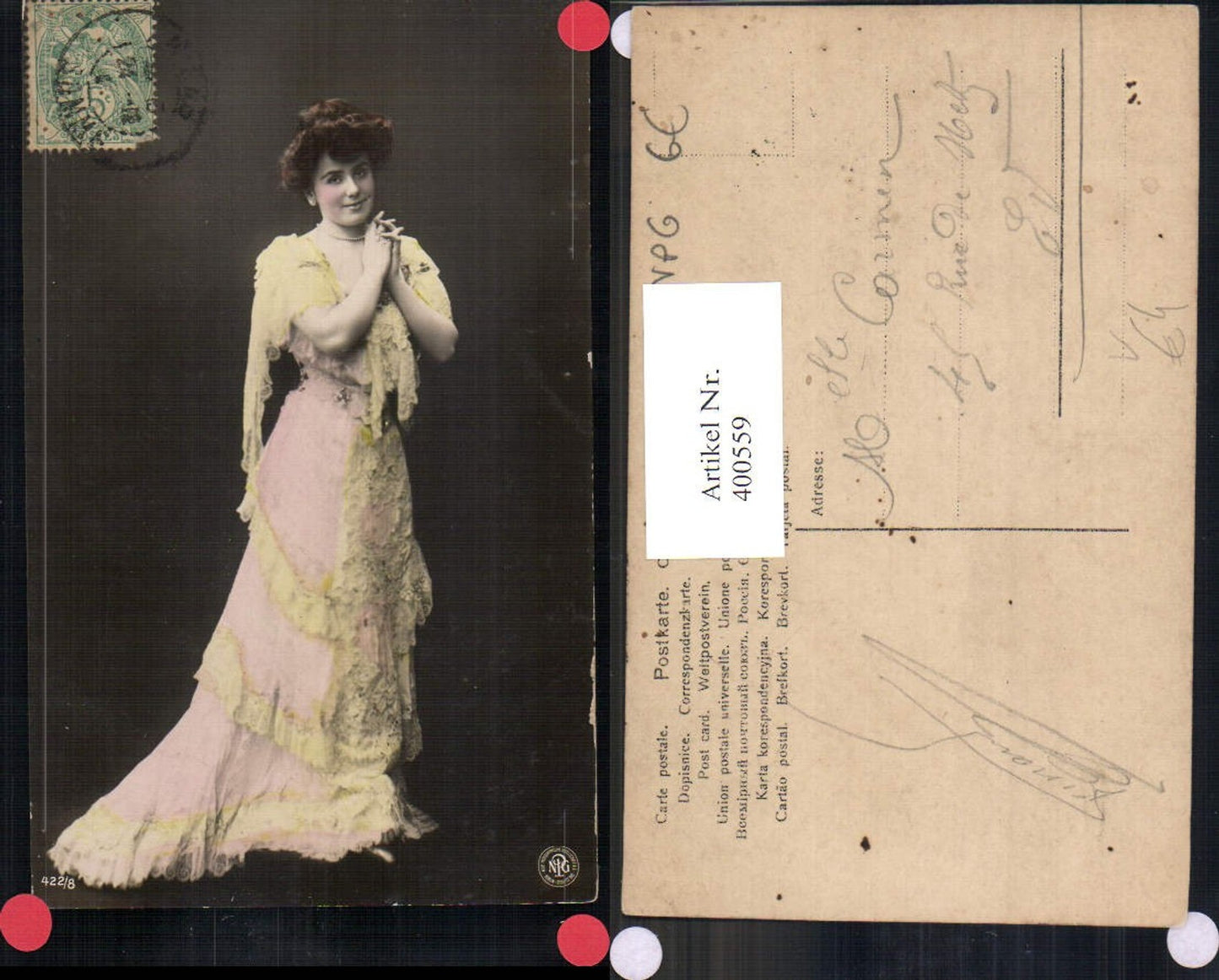 400559,Fotokunst Frau Kleid pub NPG 422/8