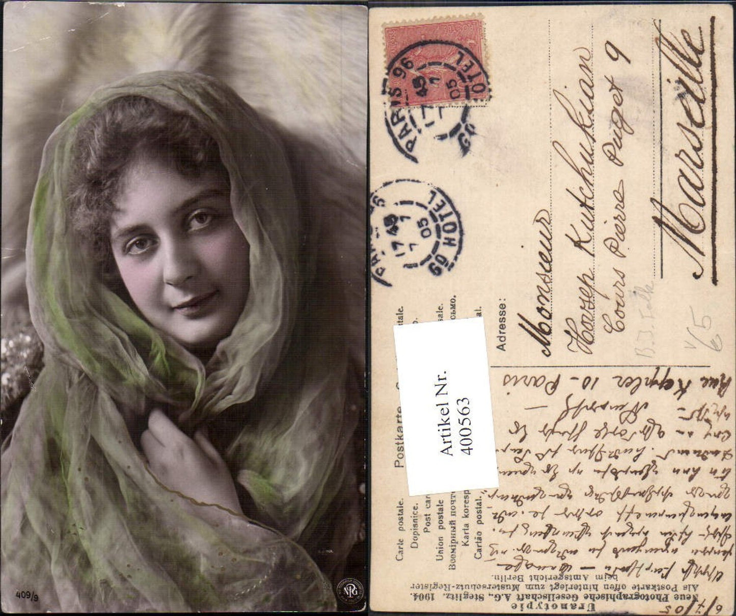 400563,Fotokunst B. J. Falke Frau Schleier Kopfbedeckung pub NPG 409/9