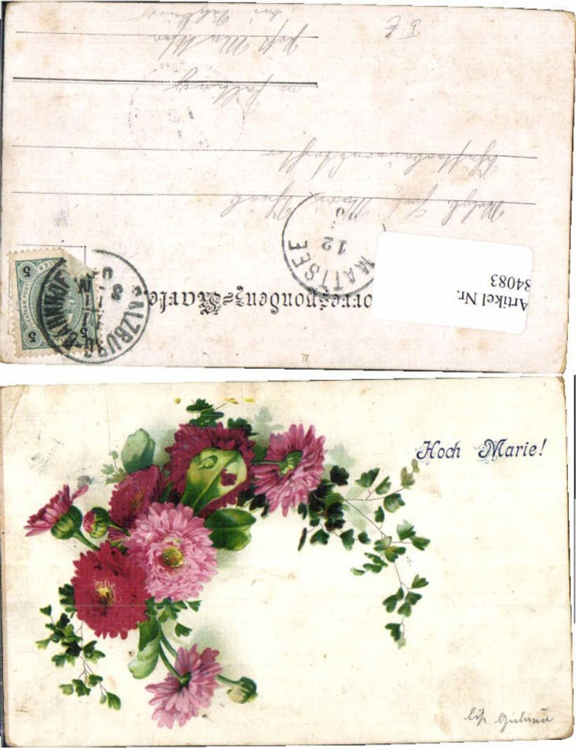 84083,Litho Blumen Hoch Marie
