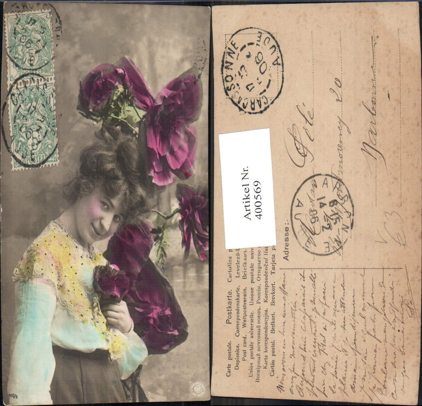 400569,Fotokunst Frau Blumen pub NPG 410/5