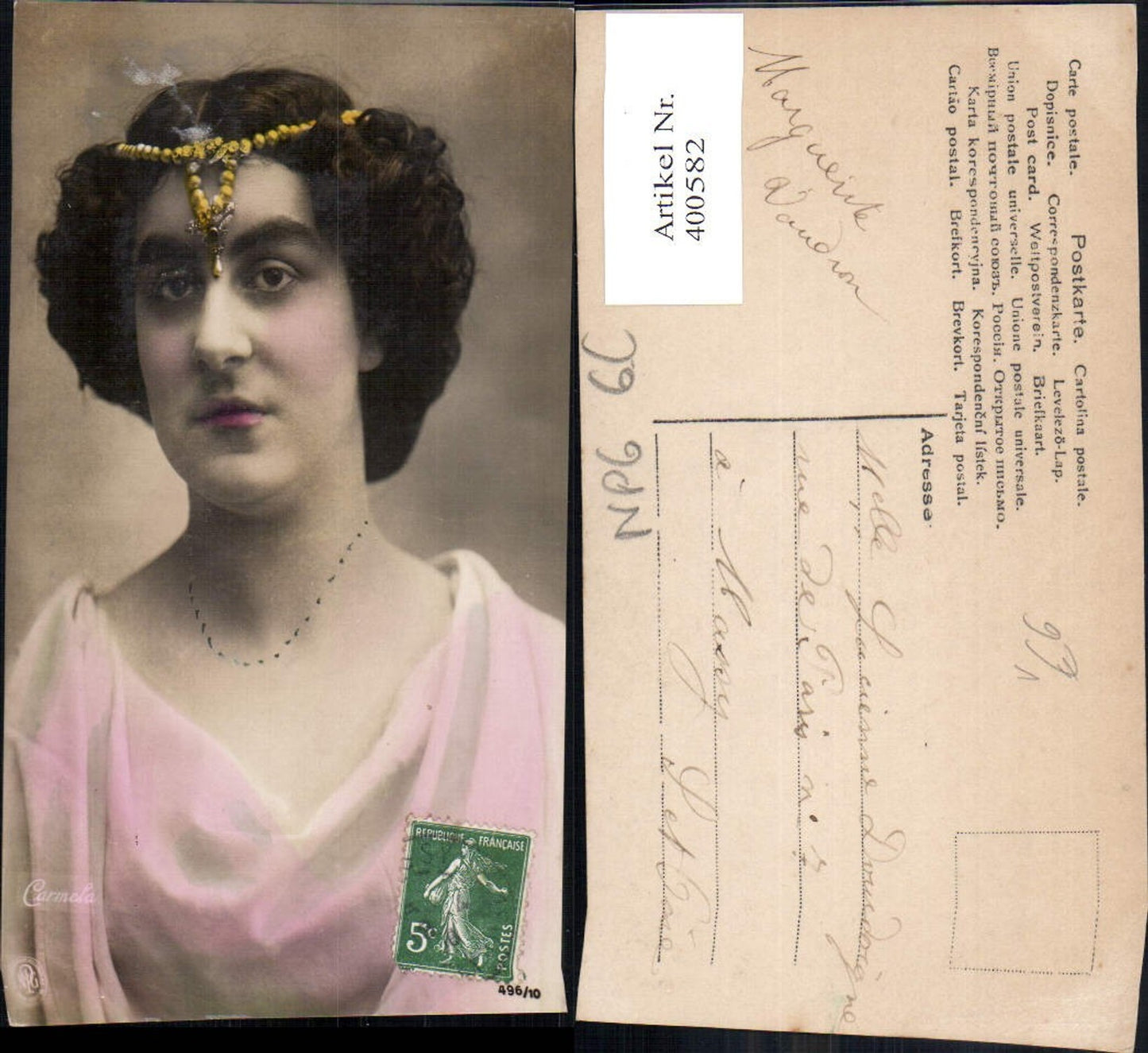 400582,Fotokunst Frau Perlenkette i. Haar Carmela pub NPG 496/10